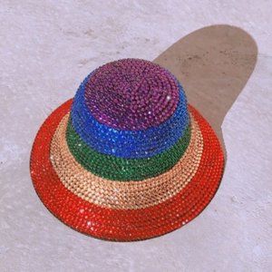 Handmade Rhinestone Bling Bucket Hat